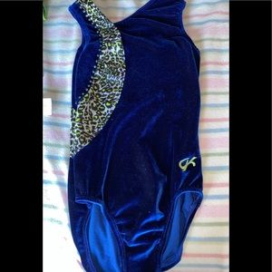 Gymnastics leotard GK Blue and green cheetah print
